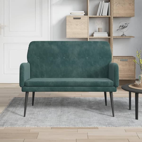 vidaXL bænk 108x79x79 cm fløjl mørkegrøn