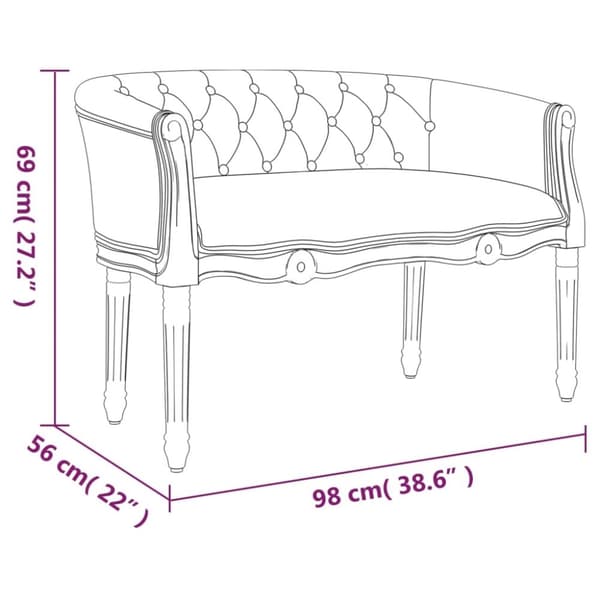vidaXL bænk 98x56x69 cm stof
