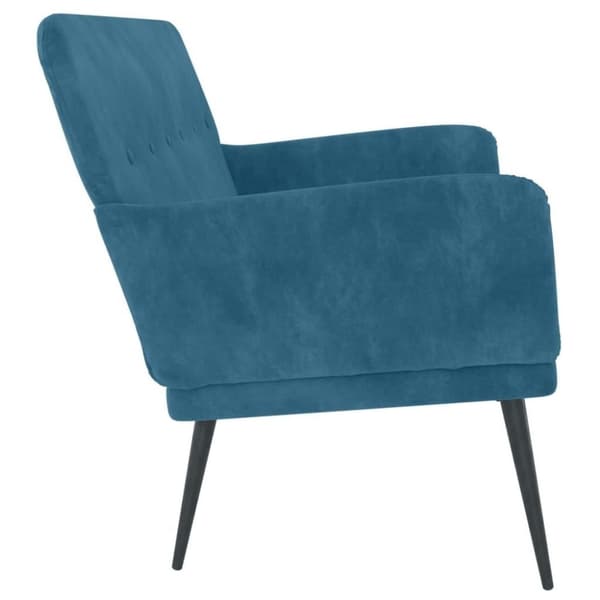 vidaXL bænk 108x79x79 cm velour blå