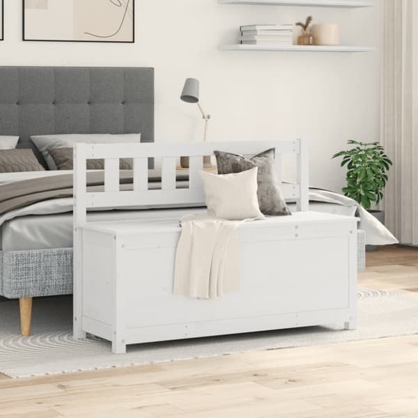 vidaXL Penkki valkoinen 110x41x76,5 cm täysi mänty
