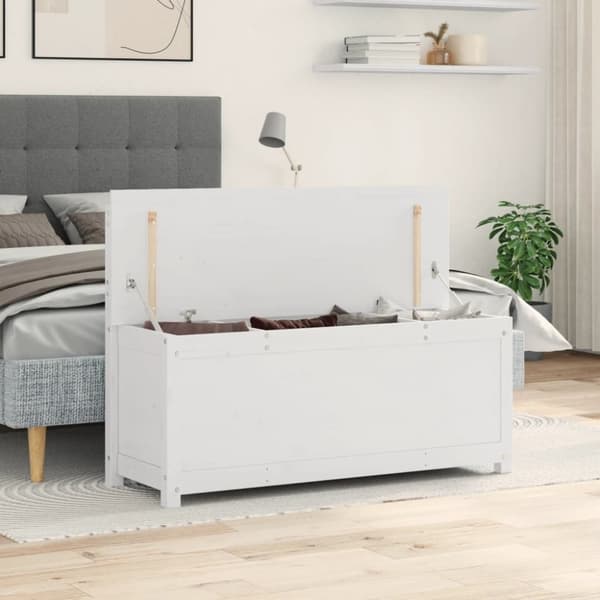 vidaXL Penkki valkoinen 110x41x76,5 cm täysi mänty