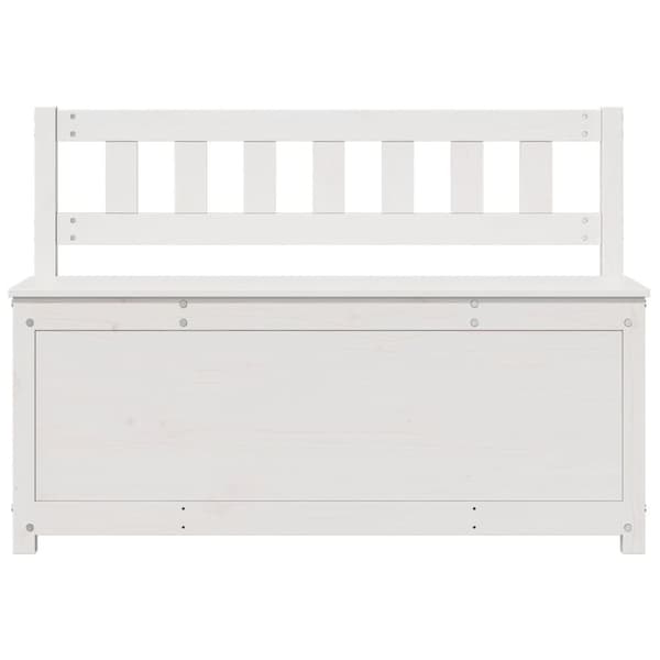 vidaXL Penkki valkoinen 110x41x76,5 cm täysi mänty