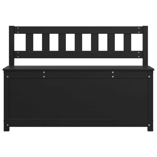 vidaXL bænk 110x41x76,5 cm massivt fyrretræ Sort