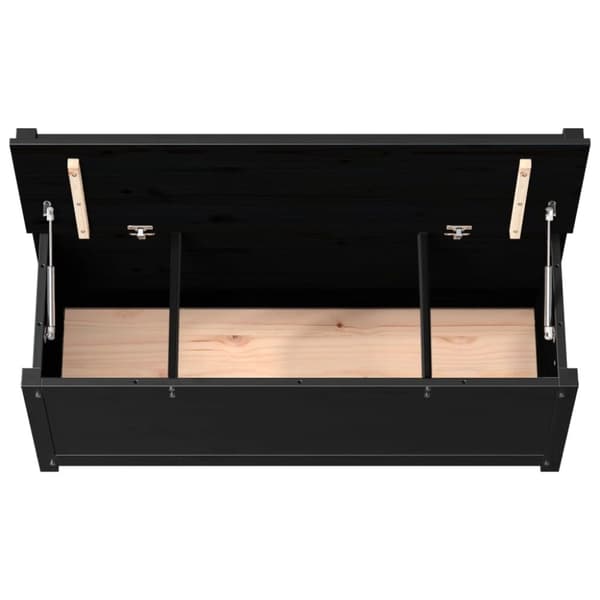 vidaXL bænk 110x41x76,5 cm massivt fyrretræ Sort