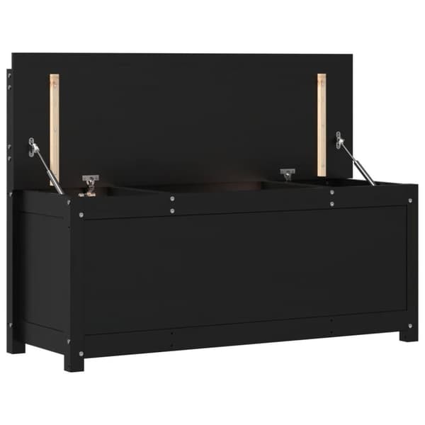 vidaXL bænk 110x41x76,5 cm massivt fyrretræ Sort