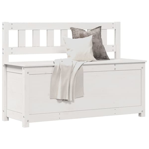 vidaXL Benk hvit 110x41x76,5 cm heltre furu