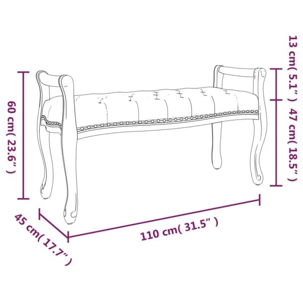 vidaXL Bänk mörkgrå 110x45x60 cm tyg