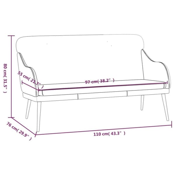 vidaXL Bänk svart 110x76x80 cm konstläder