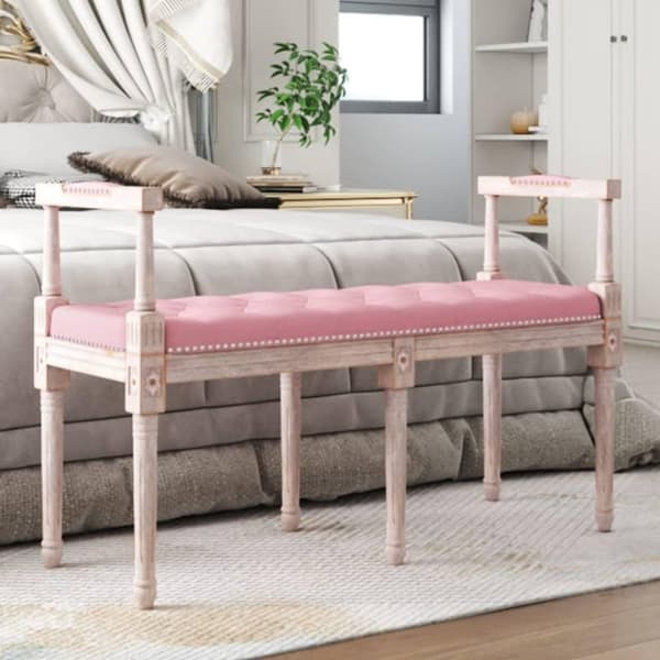 vidaXL Bänk rosa 110x40x70 cm sammet