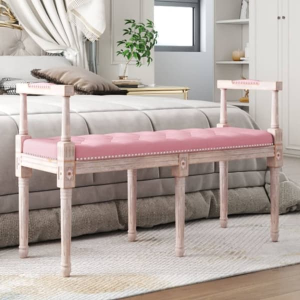 vidaXL Bänk rosa 110x40x70 cm sammet