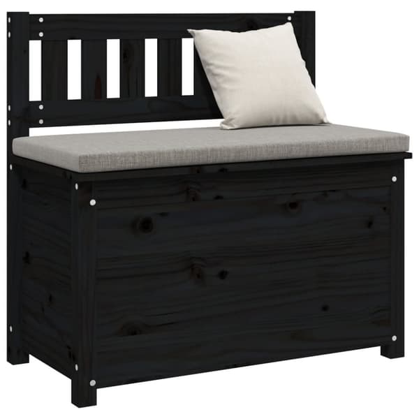 vidaXL bænk 80x41x77 cm massivt fyrretræ sort