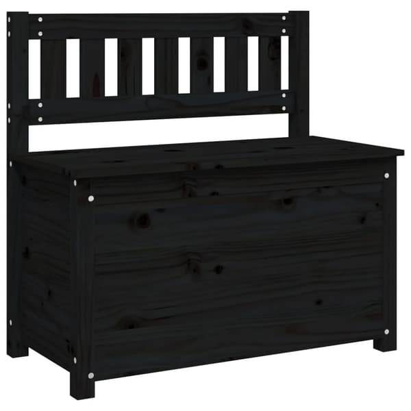 vidaXL bænk 80x41x77 cm massivt fyrretræ sort