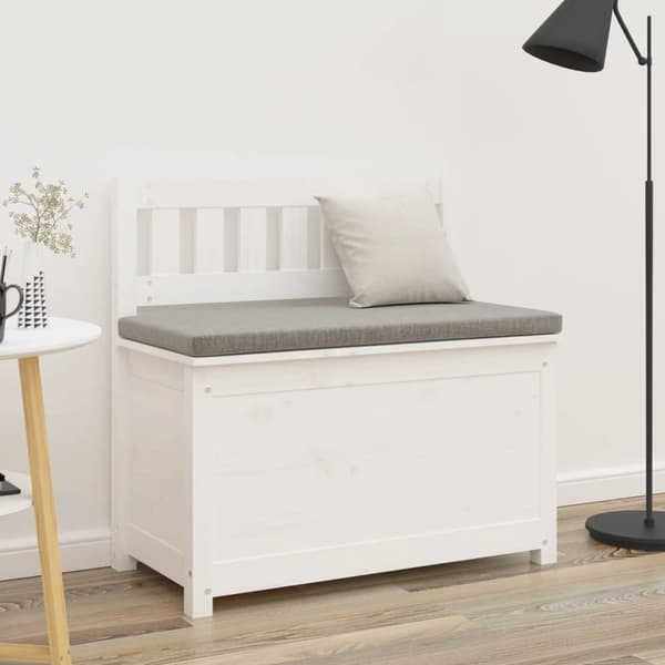 vidaXL Bänk vit 80x41x77 cm massiv furu