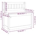 Miniatyrbild 11 av 11: vidaXL Bänk vit 80x41x77 cm massiv furu