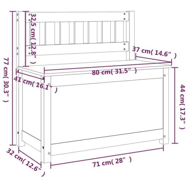 vidaXL Bänk vit 80x41x77 cm massiv furu