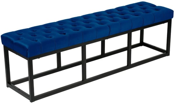 CLP Bänk Polson Velvet Black blå-150 cm