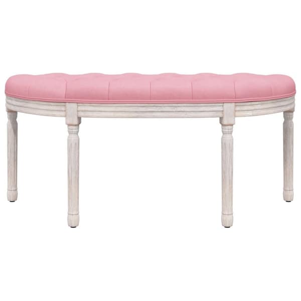vidaXL bænk 110,5x45x49 cm velour lyserød