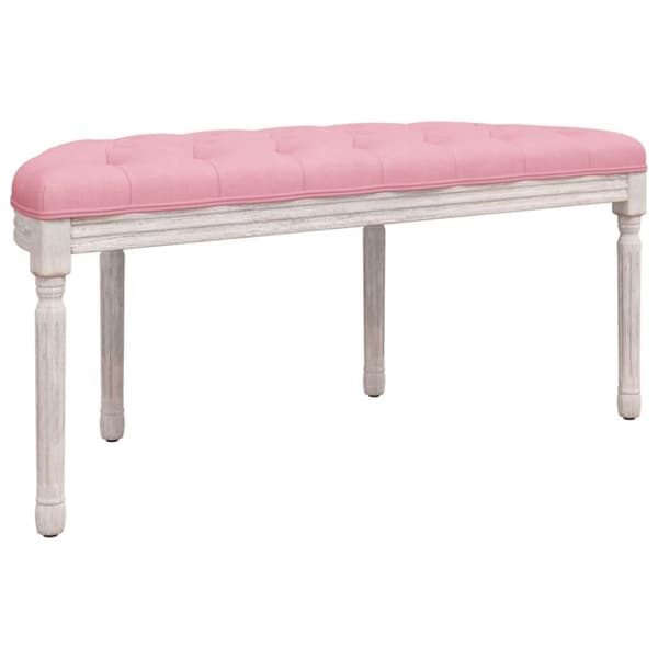 vidaXL bænk 110,5x45x49 cm velour lyserød