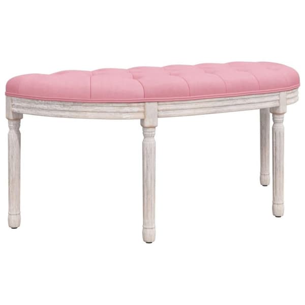 vidaXL bænk 110,5x45x49 cm velour lyserød