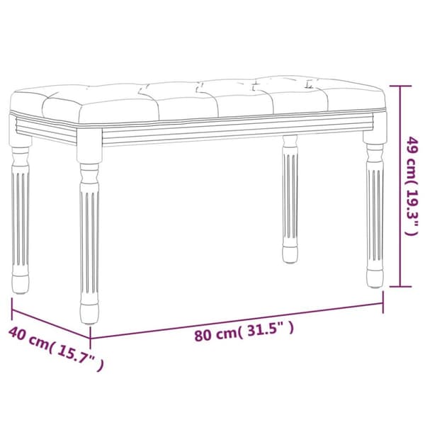 vidaXL bænk 80x40x49 cm velour mørkegrå