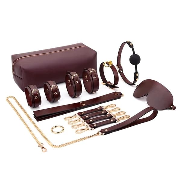 BDSM Bondage Kit, Äkta Läder, Par Sexleksaker