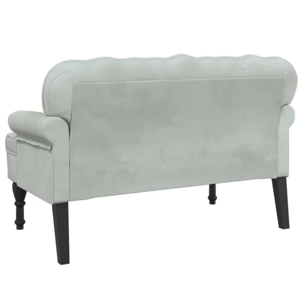 vidaXL Bänk med ryggstöd ljusgrå 119,5x64,5x75 cm sammet