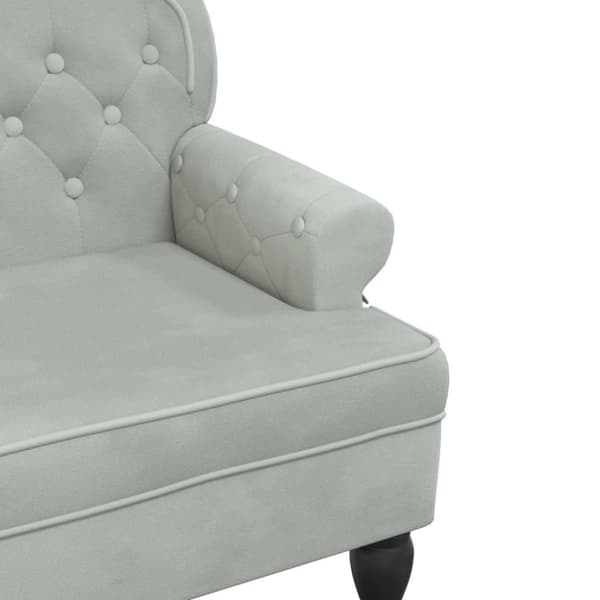 vidaXL Bänk med ryggstöd ljusgrå 119,5x64,5x75 cm sammet