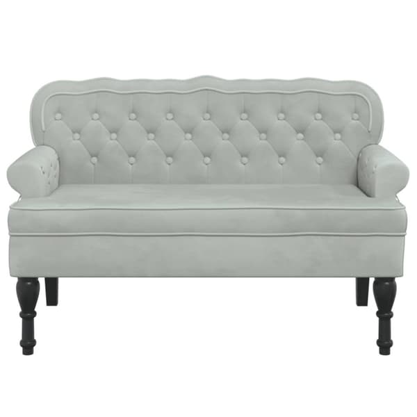 vidaXL Bänk med ryggstöd ljusgrå 119,5x64,5x75 cm sammet