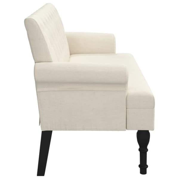 vidaXL Bänk med ryggstöd 120x62x75,5 cm linne