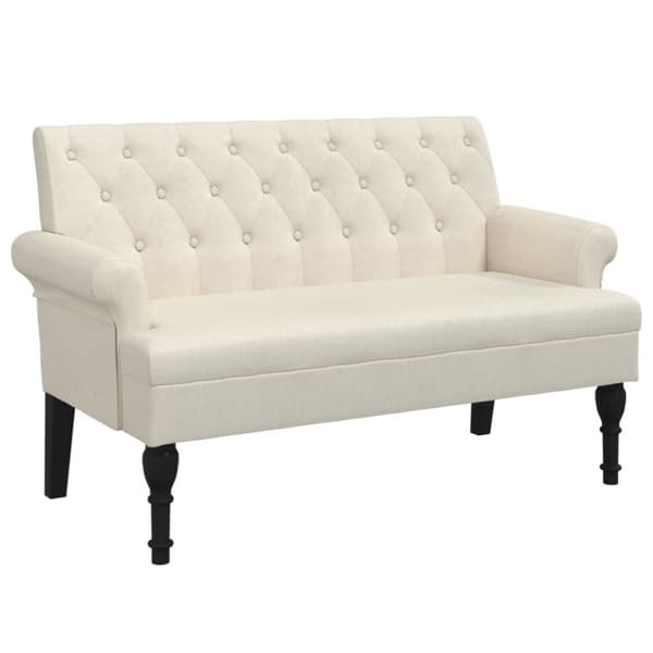 vidaXL Bänk med ryggstöd 120x62x75,5 cm linne