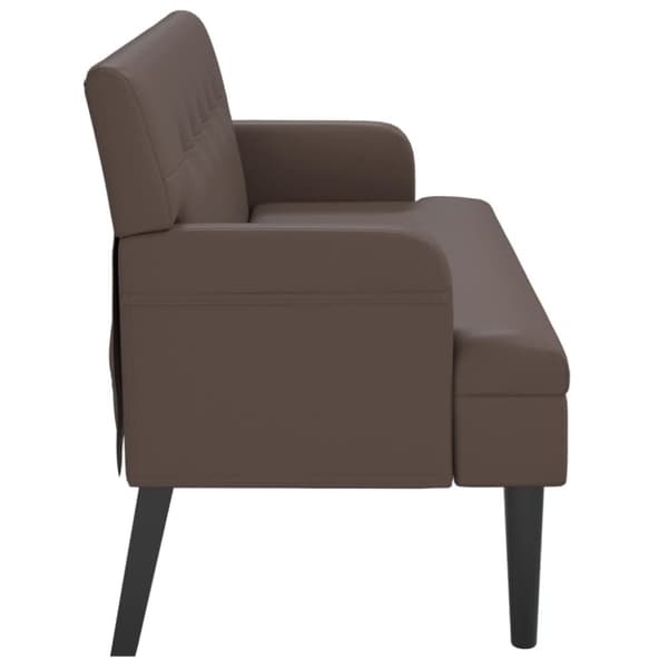 vidaXL bænk med ryglæn 112x65,5x75 cm kunstlæder brun