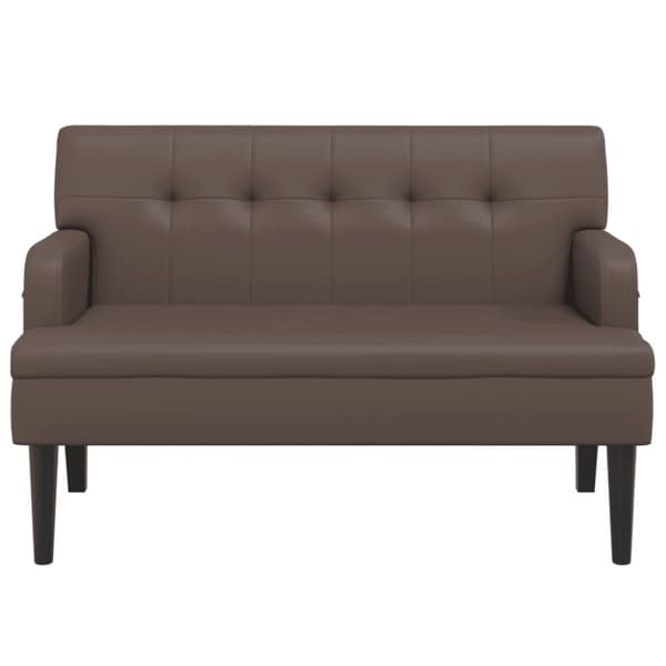vidaXL bænk med ryglæn 112x65,5x75 cm kunstlæder brun