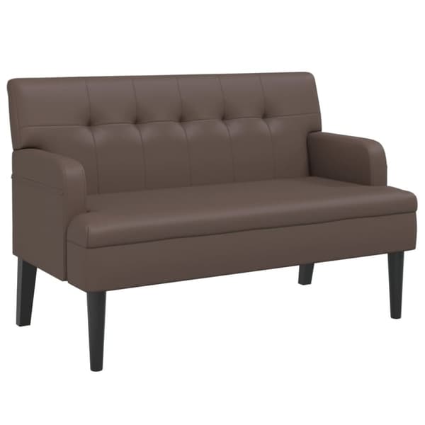 vidaXL bænk med ryglæn 112x65,5x75 cm kunstlæder brun