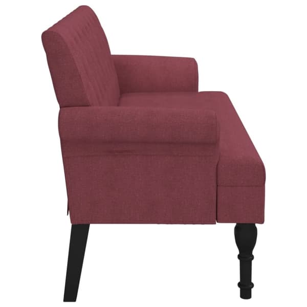 vidaXL bænk med ryglæn 120x62x75,5 cm stof vinrød