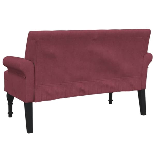 vidaXL bænk med ryglæn 120x62x75,5 cm stof vinrød