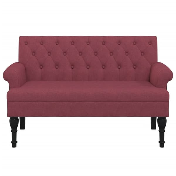 vidaXL bænk med ryglæn 120x62x75,5 cm stof vinrød