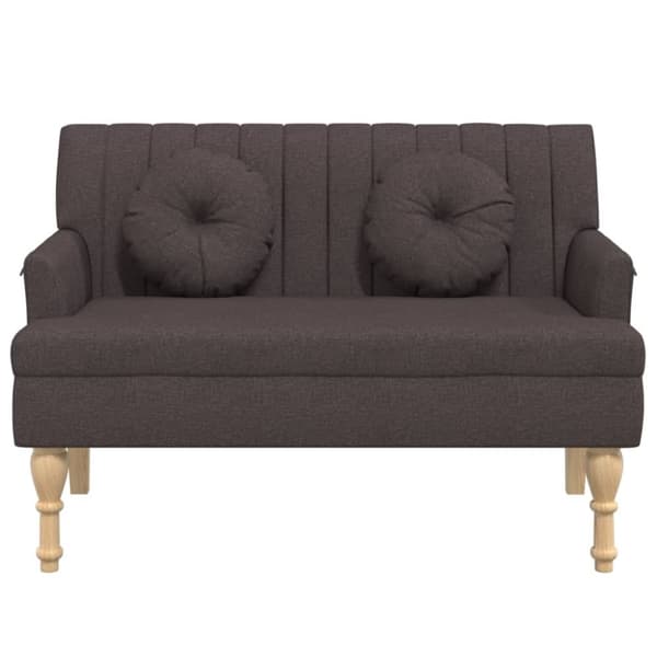 vidaXL Bänk med dynor mörkbrunt 113x64,5x75,5 cm tyg