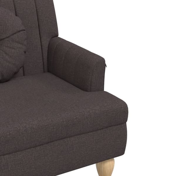 vidaXL Bänk med dynor mörkbrunt 113x64,5x75,5 cm tyg