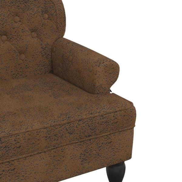vidaXL bænk med ryglæn 119,5x64,5x75 cm imiteret ruskind brun