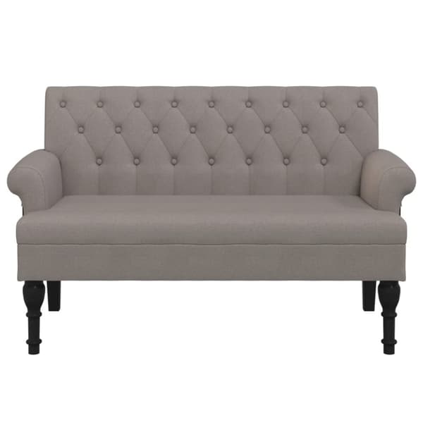 vidaXL Bänk med ryggstöd taupe 120x62x75,5 cm blå
