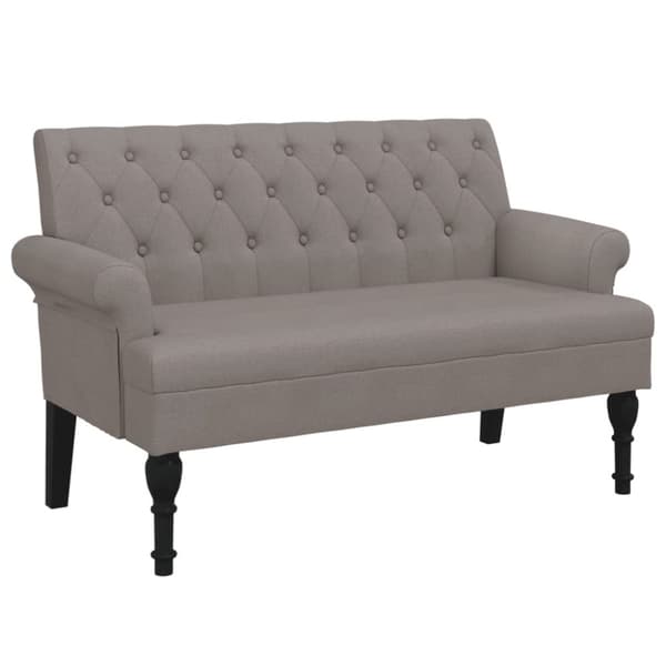 vidaXL Bänk med ryggstöd taupe 120x62x75,5 cm blå