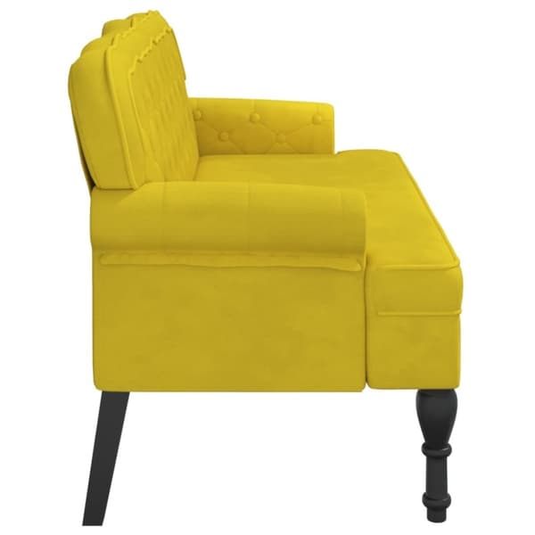 vidaXL Bänk med ryggstöd gul 119,5x64,5x75 cm sammet