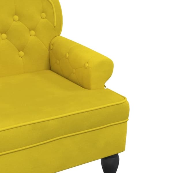 vidaXL Bänk med ryggstöd gul 119,5x64,5x75 cm sammet