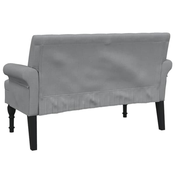 vidaXL bænk med ryglæn 120x62x75,5 cm stof lysegrå