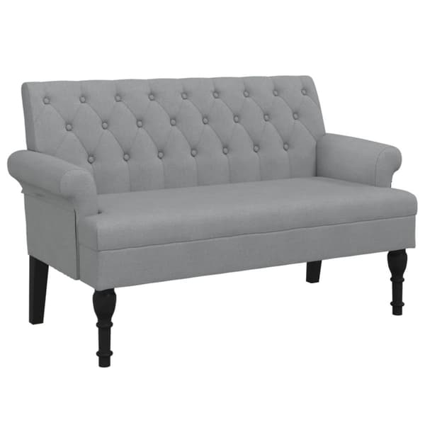 vidaXL bænk med ryglæn 120x62x75,5 cm stof lysegrå