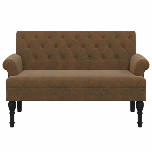 vidaXL Bänk med ryggstöd brun 120x62x75,5 cm konstmocka