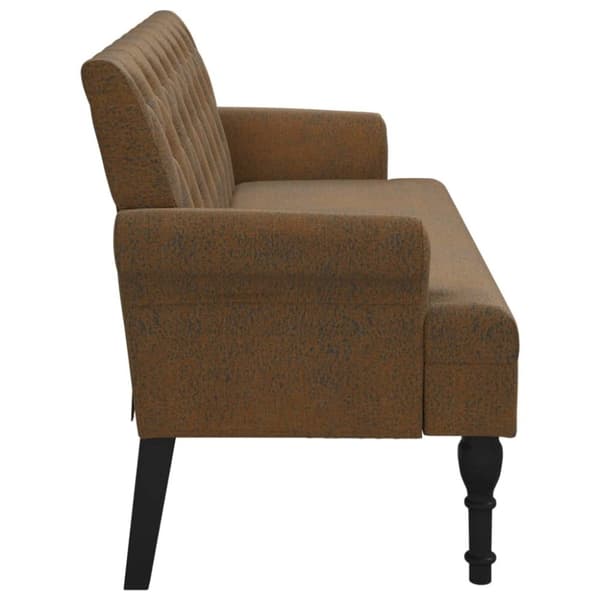 vidaXL Bänk med ryggstöd brun 120x62x75,5 cm konstmocka