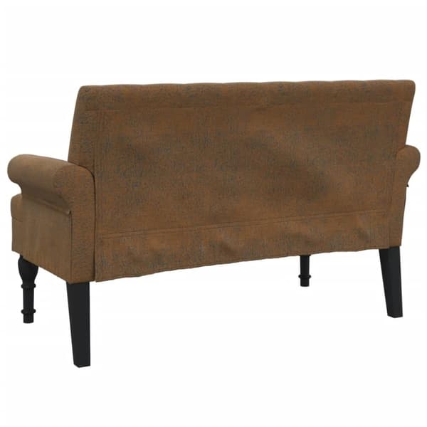vidaXL Bänk med ryggstöd brun 120x62x75,5 cm konstmocka