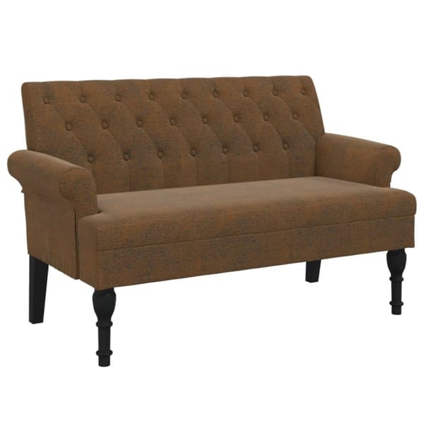 vidaXL Bänk med ryggstöd brun 120x62x75,5 cm konstmocka