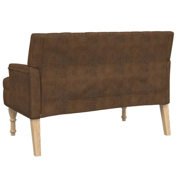 vidaXL Bänk med kuddar brun 113x64,5x75,5 cm konstmocka